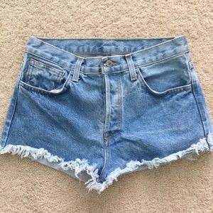 John Galt bouquet denim shorts